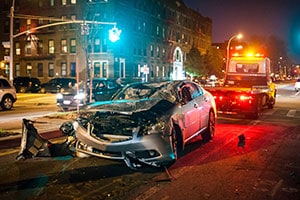 Car Crashed at Night